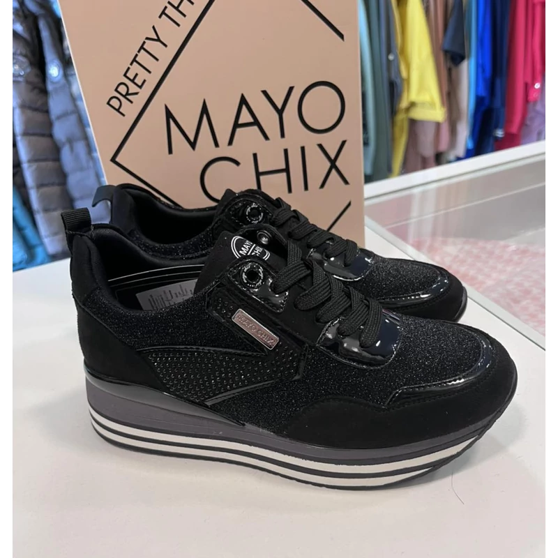 Mayo Chix platform cipő fekete csilis