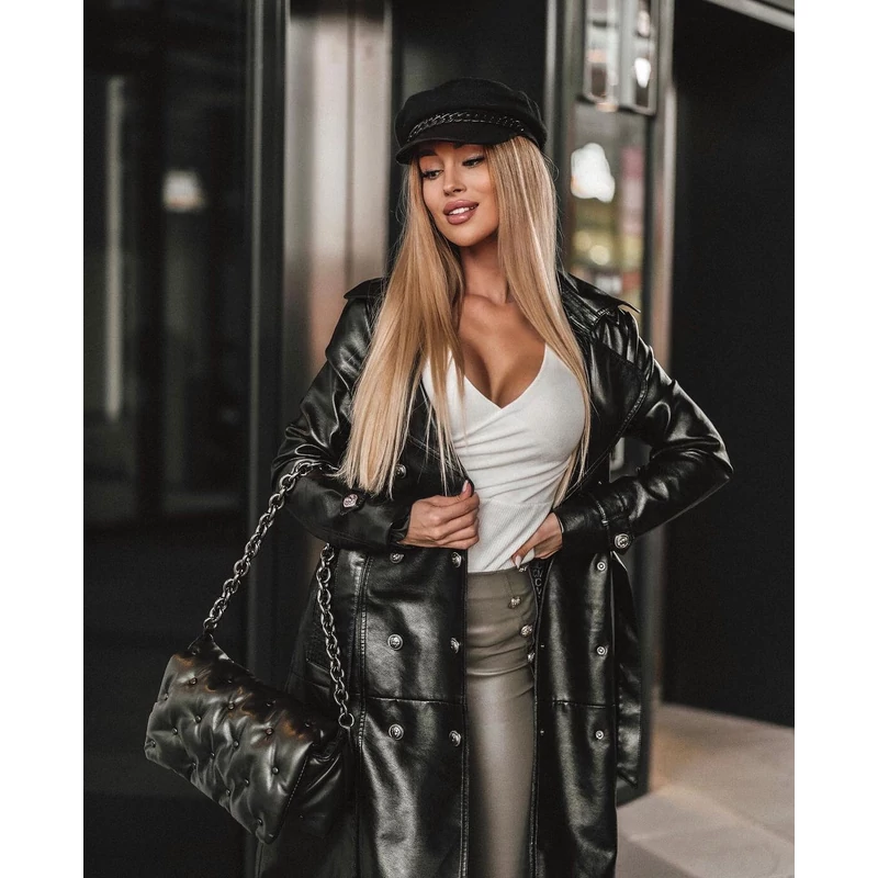 mayo chix ashley műbőr ballon kabát fekete
